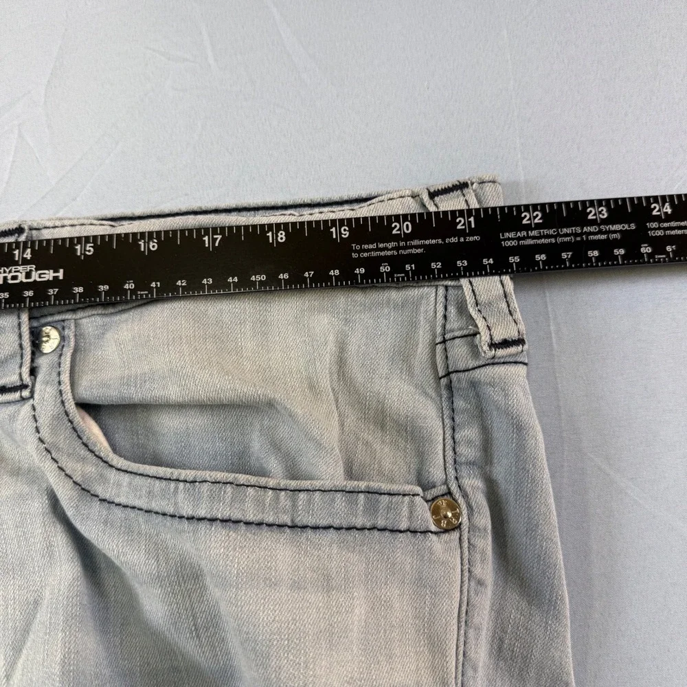 True Religion Rocco Relaxed Skinny Moto Jeans Mens 42 Light Wash Blue 102683